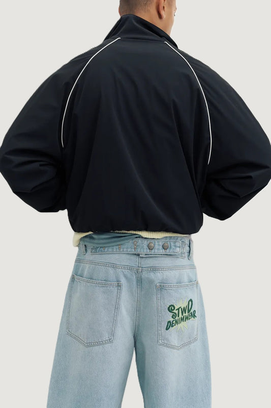 Barrel Jeans with Embroidery Detail